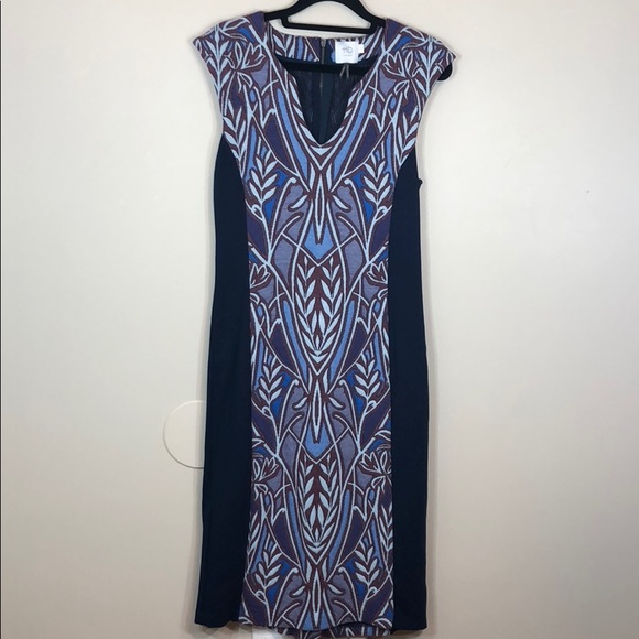 Anthro HD in Paris Cleo Jacquard Midi VNeck Dress - Picture 3 of 6